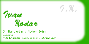 ivan modor business card